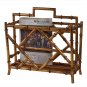 AWESOME GOLD BAMBOO IRON MAGAZINE HOLDER,17'' X 10'' X 17.5''H.
