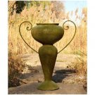 FABULOUS ABRAHAM URN PLANTER W/IRON HANDLE,18''DIAM X 36''TALL.