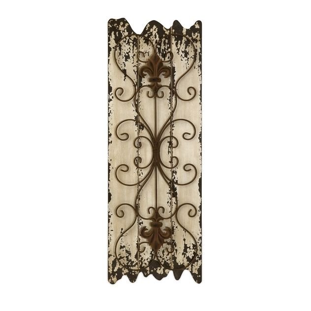 ANTIQUE STYLE GOTHIC GARDEN IRON GATE WALL DECOR,32''TALL.