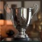 GORGEOUS NICKEL/BRASS TROPHY VASE,13''TALL.