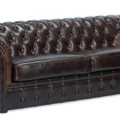 AWESOME BYCAST LEATHER PICADILLY CHESTERFIELD 3 SEAT SOFA,91''WIDE.