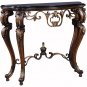 GORGEOUS VINTAGE STYLE IRON&WOOD,MARBLE TOP CONSOLE TABLE,40'' X 14'' X 33.5''H.
