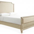 STUNNING CHIC SHABBY CREAM LINEN PALAIS FRENCH STYLE QUEEN SIZE BED,64''TALL.