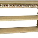 STUNNING VINTAGE STYLE CARVED WOOD CONSOLE TABLE,60''WIDE X 20'' X 34''H.