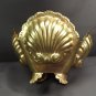 Vintage Brass Clam Sea Shell Pot Planter Mid Century Modern Hollywood Regency
