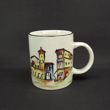 Majesticware Italia Coffee Mug Casual Settings Stoneware Majolica Village Italy
