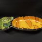 Blue Sky Clayworks Large Divided Serving Platter Carrot Shaped Ceramic