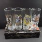 Ed Hardy Tall Shooters Set 4 Bar Shot Glasses 2 Fluid Oz. Tattoo Graphic Design