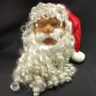 Life Size Santa Claus Head Long Beard Men One Size Blue Eyes Theater Christmas