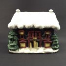 Vintage Christmas Village House Cottage Ceramic Hand Painted 5" x 6.5" x 3.75"