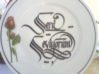 calligraphy on porcelain plate