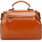 Solid Color Faux Leather Twist Lock Satchel Bag(A)