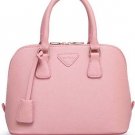 Pink Solid Color Faux Leather Top Handle Tote Handbag