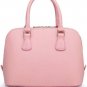 Pink Solid Color Faux Leather Top Handle Tote Handbag