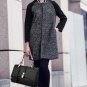 Black Faux Leather Lock Decor Scarf Handle Tote Handbag