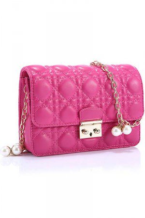 Faux Leather Textured Chain Strap Shoulder Bag