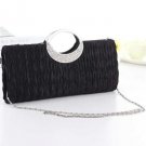 Ruched Top Handle Rhinestone Decor Stylish Clutch