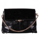 Faux Leather Twist Lock Shoulder Bag