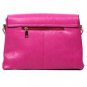 Fuchsia Faux Leather Twist Lock Shoulder Bag