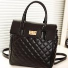 Black Faux Leather Twist Lock Backpack