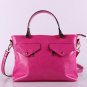 Fuchsia Pu Top Handle Zipper Closure Tote Bag