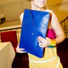 Blue Pu Envelope Shoulder Handbag