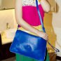 Blue Pu Envelope Shoulder Handbag