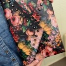 Multi Color Floral Print Stud Pu Envelope Clutch