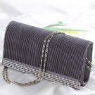 Pleated Rhinestone Stylish Clutch