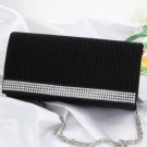 Pleated Rhinestone Stylish Clutch