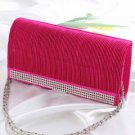 Pleated Rhinestone Stylish Clutch