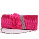 Shining Satin Rhinestone Ruffle Clutch