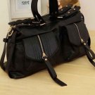 Faux Leather Pure Color Pockets Zipper Handbag