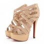 Gold Faux Leather Glitter Strappy Gladiator Platform Heels(US7.5)