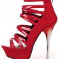 Red Cross Strap Platform Gladiator Heels(US8)