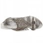 Silver Rhinestone Decor Open Toe Ankle Buckle Strap Heels(US7)