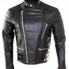 mens new classic vintage motorcycle fashion real leather jacket