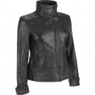 New handmad black women Real leather slim fit fashion jacket