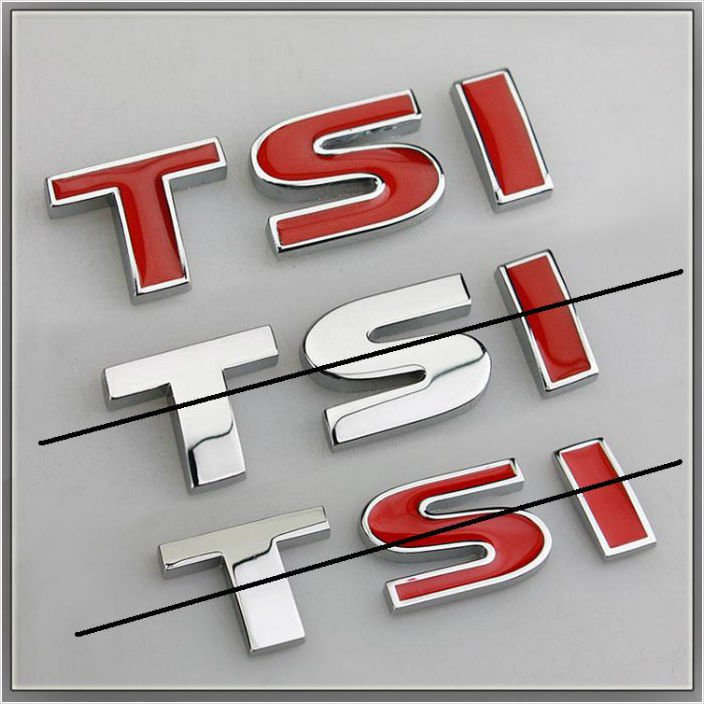 VW 2.0 TSI Metal 3D Badge / Emblem Sticker