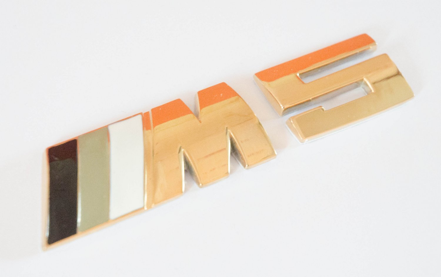 BMW ///M5 24K Gold Plated Metal 3D Rear Badge / Emblem Sticker Gray