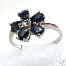 100% Natural Blue sapphire ring size 7 & .925 sterling silver