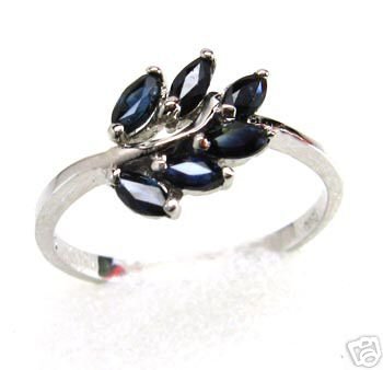 100% Natural Blue sapphire ring size 7 & .925 sterling silver