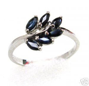 100% Natural Blue sapphire ring size 7 & .925 sterling silver