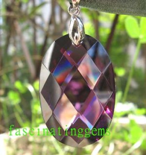 50.00CT CHARMING DEEP PURPLE OVAL ZIRCON PENDANT