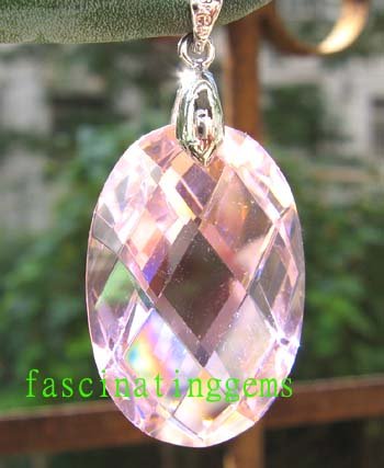 50.00CT CHARMING STUNNING PINK OVAL ZIRCON PENDANT