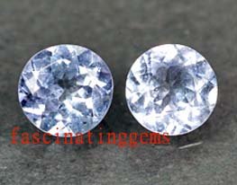 13.35CT PAIR GLISTENING ROUND BLUE ZIRCON