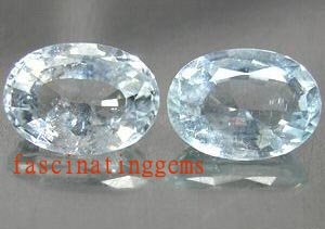 12.98CT PAIR BEAUTIFUL CHARMING BLUE OVAL ZIRCON