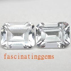 10.95CT PAIR BEAUTIFUL WHITE RECTANGLE ZIRCON