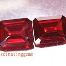 7.95CT PAIR BEAUTIFUL RICH RED RECTANGLE ZIRCON