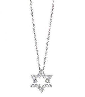 0.925 sterling silver and gemmy five star necklace and pendant